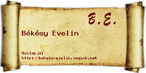 Békésy Evelin névjegykártya